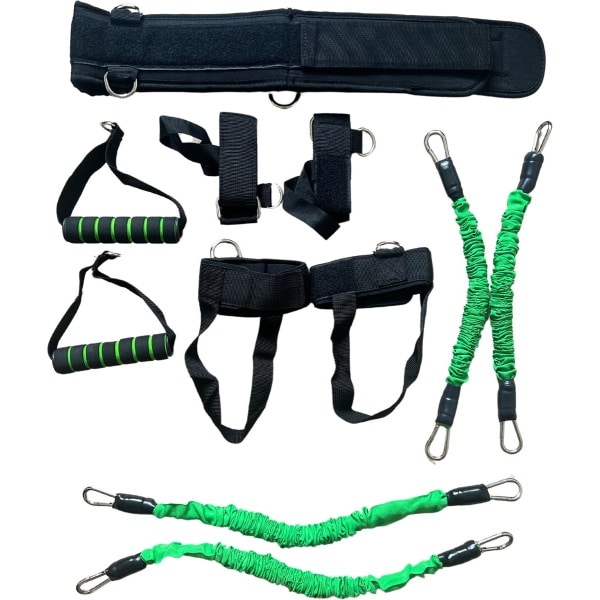 Boxing Weerstand Training Set - Groen - Verbetert kracht, snelheid en uithoudingsvermogen. Inclusief weerstandsbanden en riemen. Ideaal voor bokstraining, cardio en krachttraining thuis of in de gym. Versterkt armen, benen, schouders en core.