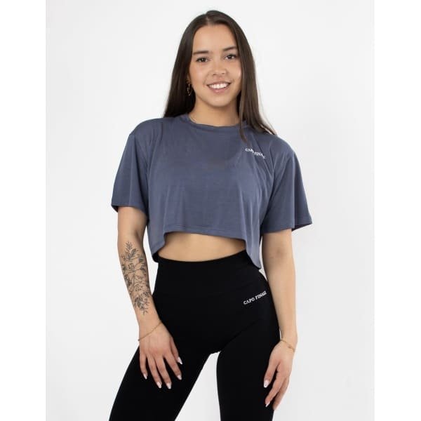 CF Oversized Crop Top | CAPO FINALE - T-shirt crop top | S | Kleur Blauw | Sportkleding | Activewear | Gymkleding | Fitnesskleding | Sportoutfit | Fitness | Hardlopen | Crossfit | Yoga | Pilates | Krachttraining