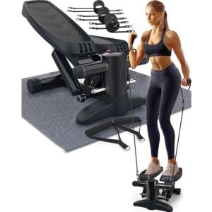 CRLYN® Stepper Fitness - Hometrainer - Crosstrainer Mini - Zwart