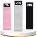 CTN Weerstandsbanden Set 3 Stuks - Sport banden - Fitness Elastieken - Booty Bands - Anti Slip - Roze, Grijs, Zwart - Thuis Sporten, Yoga, Workout, Krachttraining