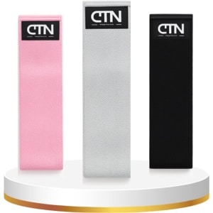 CTN Weerstandsbanden Set 3 Stuks - Sport banden - Fitness Elastieken - Booty Bands - Anti Slip - Roze, Grijs, Zwart - Thuis Sporten, Yoga, Workout, Krachttraining