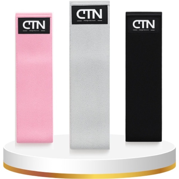 CTN Weerstandsbanden Set 3 Stuks - Sport banden - Fitness Elastieken - Booty Bands - Anti Slip - Roze, Grijs, Zwart - Thuis Sporten, Yoga, Workout, Krachttraining