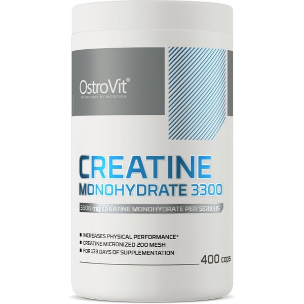 Creatine - Creatine Monohydrate - Creatine Monohydraat - 3300 mg - 400 Capsules - Grote voorraad! - Supplementen - OstroVit - Laboratorium getest kwaliteit!