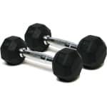 Deluxe rubberen gecoate handgewichten - multifunctionele kleurgecodeerde halter voor krachttraining (set van 2) - 5 lbs