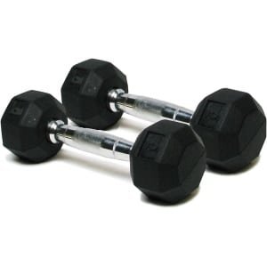 Deluxe rubberen gecoate handgewichten - multifunctionele kleurgecodeerde halter voor krachttraining (set van 2) - 5 lbs