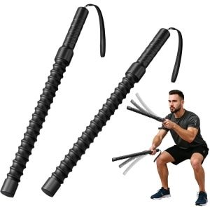 Draadloze Battle Rope voor fitnessoefeningen, draadloos springtouw, draagbare oefenbattle rope voor krachttraining, low-impact cardiotraining (2 touwen)