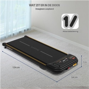 Draagbare Loopband-Mini Hardloopband voor Onder het Bureau - Slimme Snelheidsregeling Loopmat - Compacte Draagbare Loopband voor Thuis