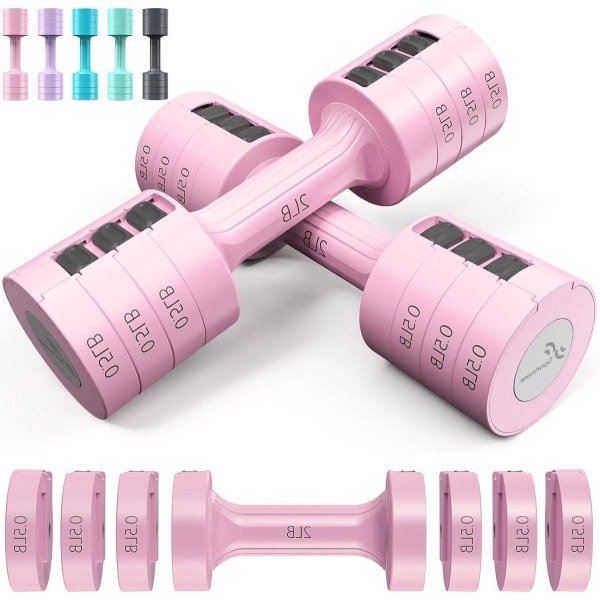 Dumbbells Verstelbare halters 1 paar - Snel verstelbare halters 09-45 kg - Gratis gewichten - Thuis gym workout - Krachttraining - 6-in-1 - Dames en heren - 09-23 kg
