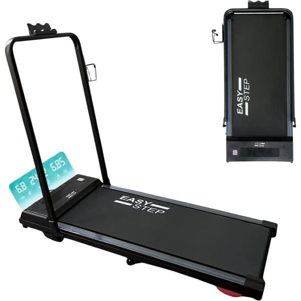 Easystep V10L - Loopband 1-10 km/h met 9% hellingshoek in 3 standen - Incl. Dempende Vloermat - Opvouwbaar & Inklapbaar - Wandelband Elektrisch - Walking Pad past onder Bureau - Renband Fitness - Opvouwbare Loopbanden - Walkingpad