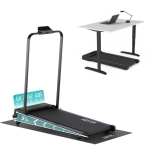Easystep V12h - Loopband 1-12 km/h met 9% hellingshoek in 3 standen - Incl. Dempende Vloermat & Easystep handdoek - Opvouwbaar & Inklapbaar - Wandelband Elektrisch - Walking Pad past onder Bureau - Renband Fitness - Opvouwbare Loopbanden - Walkingpad