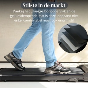 Easystep V6h - Loopband 1-6 km/h met 9% hellingshoek in 3 standen - Incl. Dempende Vloermat & Easystep handdoek - Opvouwbaar & Inklapbaar - Wandelband Elektrisch - Walking Pad past onder Bureau - Renband Fitness - Opvouwbare Loopbanden - Walkingpad