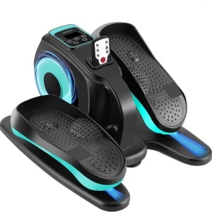 Elektrische Crosstrainer - Onder-Bureau Elliptical - Compacte Zit-Pedaaltrainer met Afstandsbediening - Geschikt voor Senioren & Jongeren - Draagbaar Fitnessapparaat