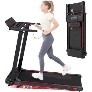 Elektrische Loopband - Loopbanden - Wandelband - Walking Pad - Hardloopband - Opvouwbare - Automatische Hellingshoek - 12 km/u - LED Display - Bluetooth & App Bediening - Zwart