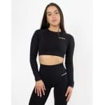 Eternity Long Sleeve Crop Top | CAPO FINALE - T-shirt crop top | L | Kleur Black | Sportkleding | Activewear | Gymkleding | Fitnesskleding | Sportoutfit | Fitness | Hardlopen | Crossfit | Yoga | Pilates | Krachttraining