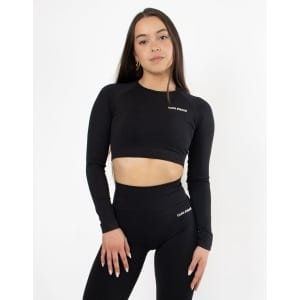 Eternity Long Sleeve Crop Top | CAPO FINALE - T-shirt crop top | S | Kleur Black | Sportkleding | Activewear | Gymkleding | Fitnesskleding | Sportoutfit | Fitness | Hardlopen | Crossfit | Yoga | Pilates | Krachttraining