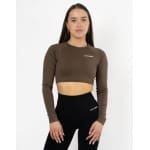 Eternity Long Sleeve Crop Top | CAPO FINALE - T-shirt crop top | XL | Kleur Coffee | Sportkleding | Activewear | Gymkleding | Fitnesskleding | Sportoutfit | Fitness | Hardlopen | Crossfit | Yoga | Pilates | Krachttraining