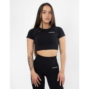 Eternity Short Sleeve Crop Top | CAPO FINALE - T-shirt crop top | S | Kleur Black | Sportkleding | Activewear | Gymkleding | Fitnesskleding | Sportoutfit | Fitness | Hardlopen | Crossfit | Yoga | Pilates | Krachttraining