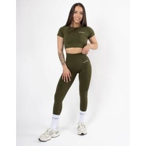 Eternity Short Sleeve Crop Top | CAPO FINALE - T-shirt crop top | XL | Kleur Groen | Sportkleding | Activewear | Gymkleding | Fitnesskleding | Sportoutfit | Fitness | Hardlopen | Crossfit | Yoga | Pilates | Krachttraining