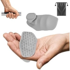 Fitness Krachttraining Grips - Vingerloze Gewichthef Grips - Rubberen Gym Gewichtheffen Antislip Oefengrepen -Deadlifts & Fitness -Ademend & Comfortabel -Tegen Eeltvorming - Lift Straps - Krachttraining - Anti-slip Palm Protectors - 2 Stuks-grijs