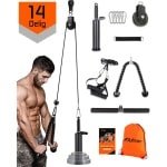 Fitness kabelsysteem - Thuis sporten met diverse handgrepen- katrol - triceps touw - krachttraining - lat pulley - krachtstation