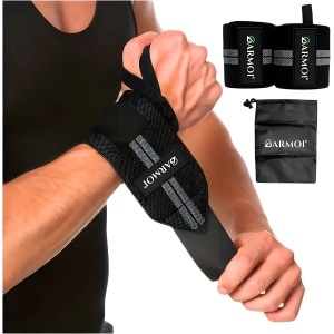 Garmoi 2 Stuks Polsband voor Fitness & CrossFit - Wrist wraps - Krachttraining - Polsbrace - Zwart