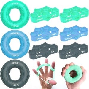 Grip Krachttrainer Set - Vingertrainer en Onderarmversterker - 9-delige Handgreepversterker
