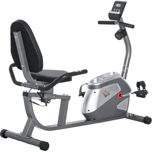 Halflange hometrainer met LCD-display en verstelbare zitting