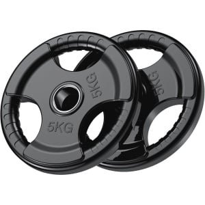 Halterschijven 2 x 5 kg met rubberen afwerking voor krachttraining