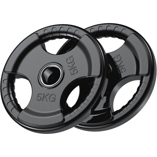 Halterschijven 2 x 5 kg met rubberen afwerking voor krachttraining