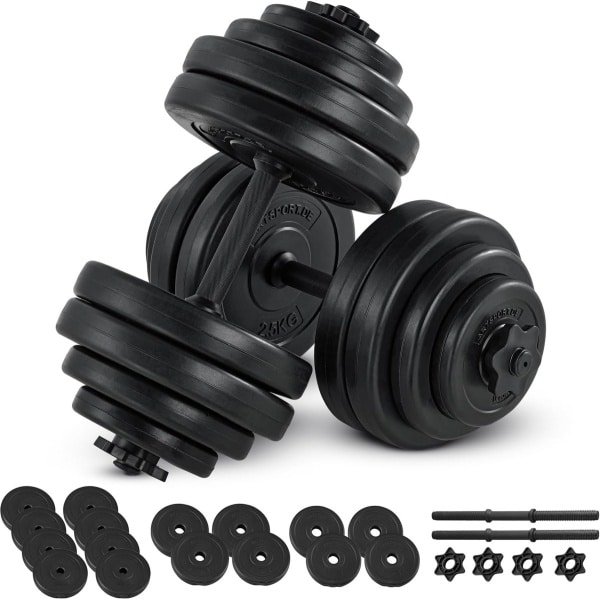 Halterset voor Krachttraining - 2 Korte Halters met 16 Gewichtsschijven (20/30/40 kg)