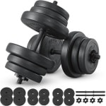 Halterset voor Krachttraining 40 kg met 2 Korte Halters en 12 Gewichtsschijven