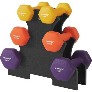 Halterset voor Krachttraining met 6 Korte Halters en Standaard - Ideaal voor Thuistraining