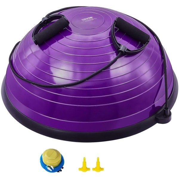 Halve Oefenbaltrainer voor Krachttraining - 58,4 cm Stabiliteitsbal met Weerstandsbanden - Perfect voor Thuisgym