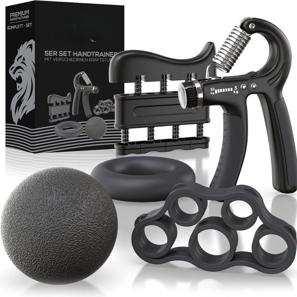 Handtrainer I Verbeterd concept 2023 I Set van 2 & 5 | Vingertrainer gripkrachttrainer | Onderarmtrainer vinger halter trainingsapparaat grip fitness krachttraining