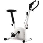 Hometrainer - Fitnessfiets - Indoor Fiets - Soepele Weerstand - Blanco - Compact Ruimtebesparend - Robuuste Stalen Basis