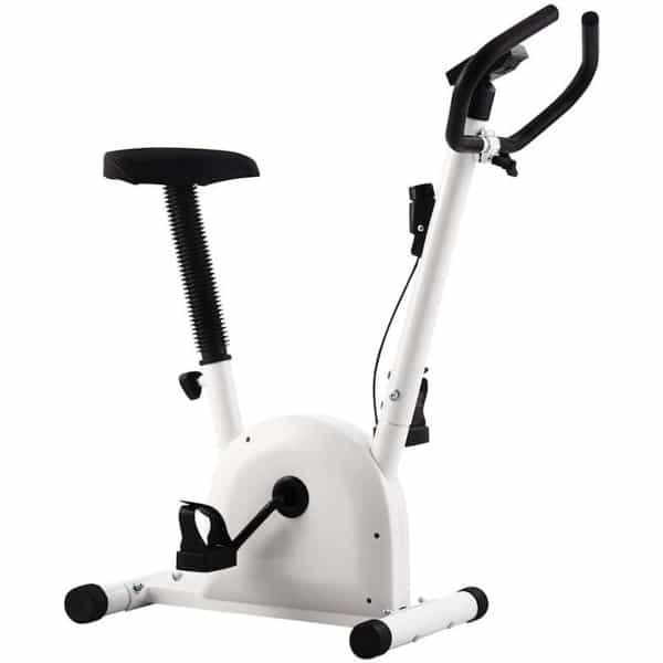 Hometrainer - Fitnessfiets - Indoor Fiets - Soepele Weerstand - Blanco - Compact Ruimtebesparend - Robuuste Stalen Basis