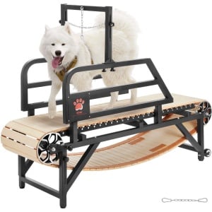 Hondloopband - Hondenloopmachine - Loopband Honden - Binnenloopband - Looptrainer Hond - Geschikt voor Grote Honden Tot 100 kg - Stevig Carbonstaal Frame met Houten Loopvlak