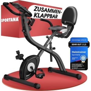 Inklapbare Hometrainer met 10 Weerstandsniveaus, Polssensors en Rugleuning - Fitnessbike voor Thuis