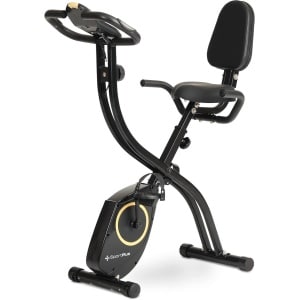 Inklapbare hometrainer voor thuis met app-bediening, rugleuning en hartslagmeting