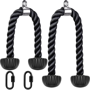 JGS ® Professionele Triceps Touw voor Krachttraining met Nylon en Comfortabele Eindstukken