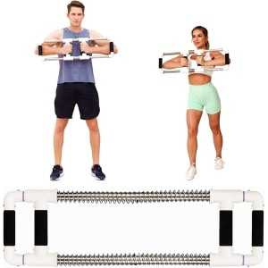 JGS ® Push Down Bar 20KG - Borsttrainer voor Vrouwen - Fitnessapparaat voor Thuis - Krachttraining voor Borst, Armen, Buik en Rug - Witte Variant