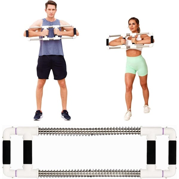 JGS ® Push Down Bar 20KG - Borsttrainer voor Vrouwen - Fitnessapparaat voor Thuis - Krachttraining voor Borst, Armen, Buik en Rug - Witte Variant
