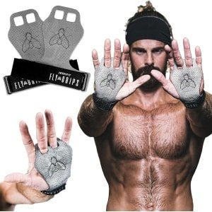 JerkFit Fly Grips - 2-vinger handgrips voor pull-ups, CrossFit & gewichtheffen - vegan - maat M