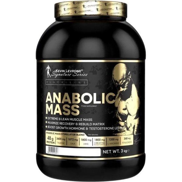 Kevin Levrone - Anabolic Mass - Mass Gainer met Creatine, DAA, Taurine, Fenugreek - Weight Gainer - 3000g - Aardbei - Strawberry