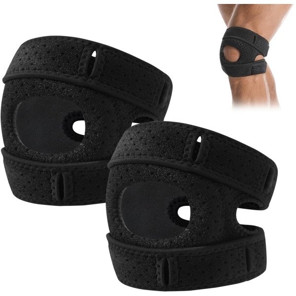 Kniebeschermers voor meniscus en banden - 2 stuks - verstelbaar - patella-kniebandage - neopreen pads - voor hardlopen - crossfit - gym - powerlifting - artritis - artrose