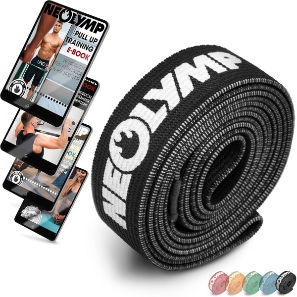 Lange fitnessbanden, stof met fitness e-book - wasbare weerstandsbanden, weerstandsbanden, krachttraining, gymnastiekband, fitnessband, trainingsbanden, optrekbanden, krachttrainingssets