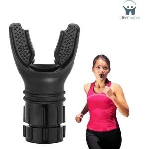 LifeStages - Ademhalingstrainer - Met Instelbare Weerstand Voor Een Betere Longflexie - Cardio- En Lignosusademhaling - Zwart