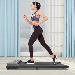 Loopband Onder Bureau - Volwassenen - Zilver - Staal & Kunststof - 120x53x12 cm - Afstandsbediening & LED Display - 1 Stuks - Compact & Stil