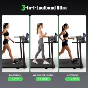 Loopband Opvouwbaar voor Thuis - Hardloop- en Wandelmachine - 2.0HP Motor - LED Display - 12 Trainingsprogramma's - 1-12 km/u - Zwart