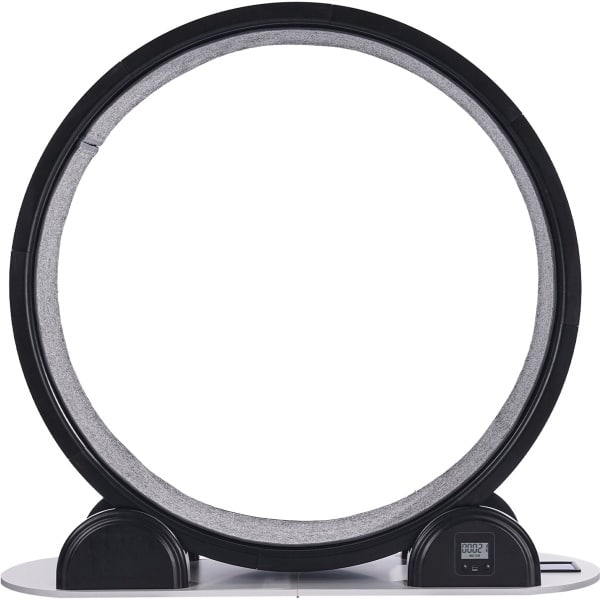 Loopwiel voor Katten met Stappenteller, 103,4 Cm, Loopwiel met Rem en Tapijtoppervlak, Stille Loopband voor Huiskatten tot 13,6 Kg, Fitnessapparaat voor de Gezondheid van Huisdieren, Zwart